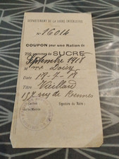 ticket rationnement de sucre