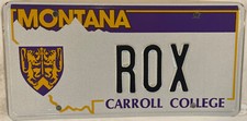 CARROLL COLLEGE vanity ROX