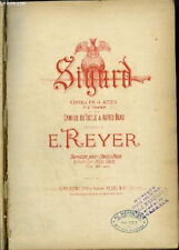Ernest Reyer Sigurd partition chant piano ancienne reliée éditions Heugel opéra
