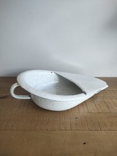 Ancien Bassin De Lit /Urinoir De Chambre en Métal Émaillé - France - Vintage 