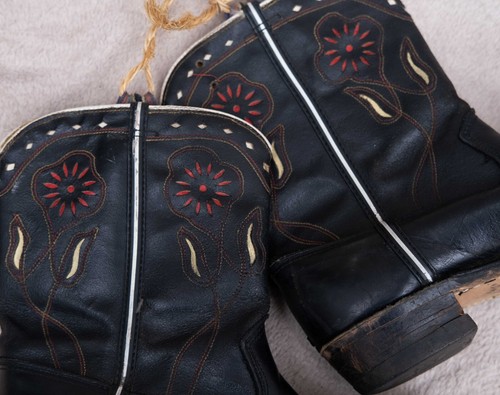 Santiags cuir noirs - santiags, en