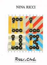 PUBLICITE ADVERTISING 074  1991  RICCI-CLUB  pour homme  CONTEMPORAINE 8714
