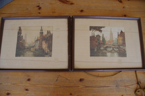Paire tableaux peints - paire,