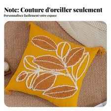 Housse coussin brodée style
