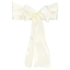 7"X108" Satin Chaise Écharpes Cravates, 20 Paquet Chaise Noeuds Ruban Crème