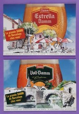 2 cartes postales publicité bière espagnole, Voll-Damm et Estrella Damm