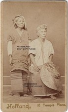 Tibet Birmanie types Karen  2 cdv photos c1875-80  peuple Karen