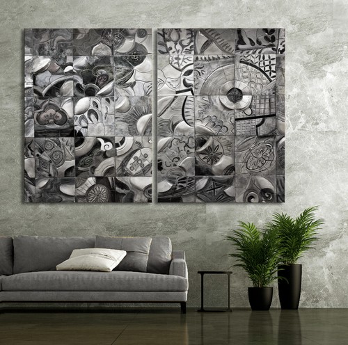 Mosaïque toile bild set - mosaïque, bild-set