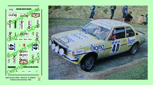 Decals opel ascona i2000 - 1/43,