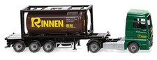 WIKING, MAN TGX Euro 6c 4x2 avec porte container et container citerne RINNEN,...