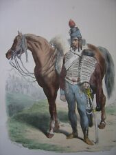 Gravure d'un HUSSARD en 1795 Tenue soldat Costumes militaires