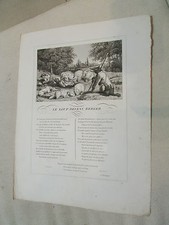 planche gravure 19 eme fable