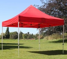 Barnum de marché pliable robuste 3X3M Rouge Toiture imperméable 438g/m2 PVC NEUF