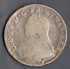 MONNAIE ROYALE ARGENT : ECU AU BRANCHES D'OLIVIER LOUIS XV 1728 9 @ RENNES