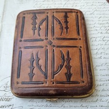 Etui A Cigarettes 1900 Art Nouveau En Cuir French Leather Jugendstil Case