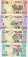 Madagascar Nouveauté 4 Billets 100, 200, 500,1000 Ariary 2017 UNC/Neuf P.NEWS