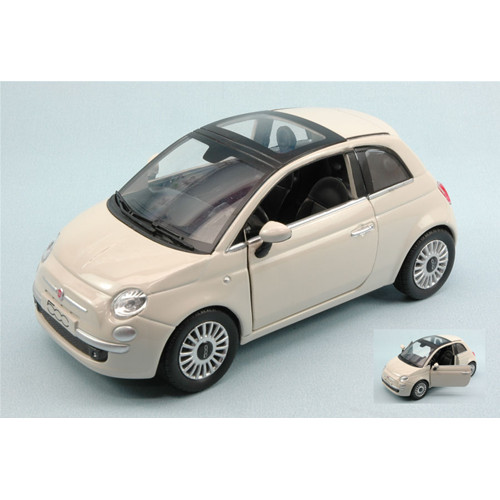 Fiat nuova 500 2007 white - white, 1:24