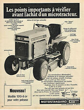 PUBLICITE ADVERTISING 035  1971  MOTOSTANDARD  microtracteur 1010 8CV
