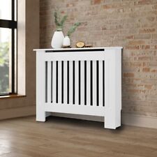 Cache-radiateur blanc grille étagère maison de campagne habillage MDF 78x19x82cm