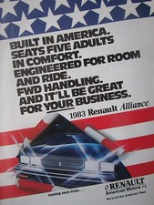 7/1982 PUB VOITURE AMERICAN MOTORS RENAULT ALLIANCE CAR WAGEN ORIGINAL AD