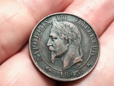 ⚜️ TRÈS TRÈS BELLE 5 CENTIMES BRONZE NAPOLÉON III TL 1863 A ⚜️ BIEN LIRE