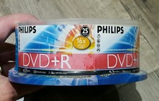 New Philips DVD+R 16x Speed 4.7GB Data 25 Disks 