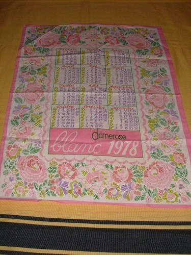 Calendrier tissu 1978 damerose - calendrier,