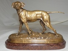 Bronze "chien Braque" patine