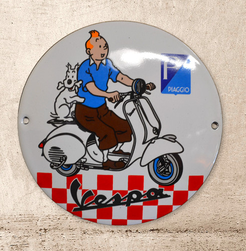 Plaque émaillée tintin - plaque,