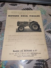 Rare brochure  PROSPECTUS TRACTEUR Moteur Diesel Piquand  Années 50 Original 