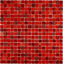 Mosaïque Rouge Pâte de Verre Cristal Cuisine Mur Bain 92-0904 I 10 Mosaikplatten