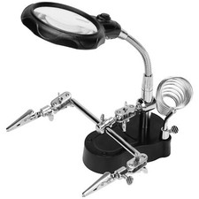 Troisieme Main Maquette avec Lampe Etabli LED Loupe et Support Fer à Souder -...