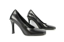 SAN MARINA Vintage Escarpins Cuir noir bouts carrés T 36,5 Très bon état