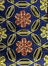 Tissu wax pagne imprimé coloré africain 6 Yards (5,48 metres) 100% Coton  