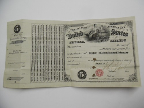 1873 manufactured tobacco - manufactured,