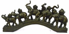 Tibet Royal Famille Pure Bronze Fonte Fin Sculpter Lotus Lucky Éléphant Statue