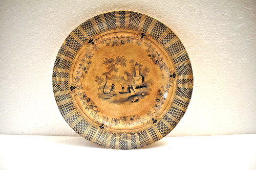 Assiette transfert bleu en - bleu,