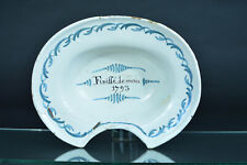 Ancien Plat à Barbe  Révolution  1793  faïence Nevers Heitschel rare 18thc