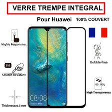 Vitre verre trempé Huawei P20 P20 Lite Mate 20 P30 Lite intégrale 100% couvert