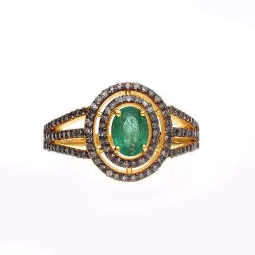 Bague ancienne émeraude - bague,