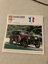 CARTE FICHE AUTO DONNET ZEDEL CI-6 1922 1928
