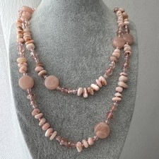 Sautoir Pierres Roses Cristaux