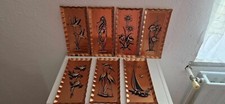 Lot de 7 Plaques Murales en Métal cuivrée  - Diverses Représentations