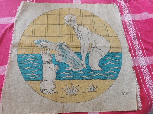 Toile jute baigneuse et - ",