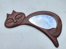 Miroir bois sculpté chat