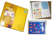 Album Kit Scrapbooking Jaune 40 Pages Accessoires Stylos stickers pochoirs 