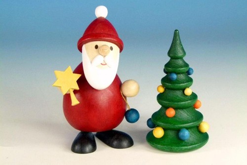 Figurine bois père noël - bois,