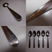 N24.24 SFN Inox France métal acier gris 5 cuillers dessert art table cuisine