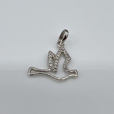 Pendentif Argent Colombe avec oxyde  Argent 925 Millième (22 CT) 0,90g