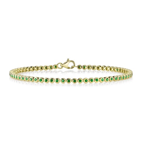 14k jaune émeraude tennis - Émeraude,